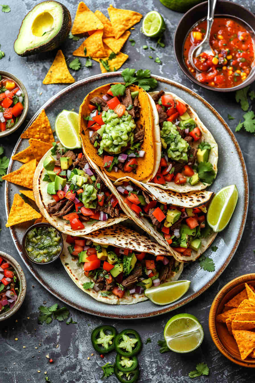 Beef Tacos with Avocado Salsa