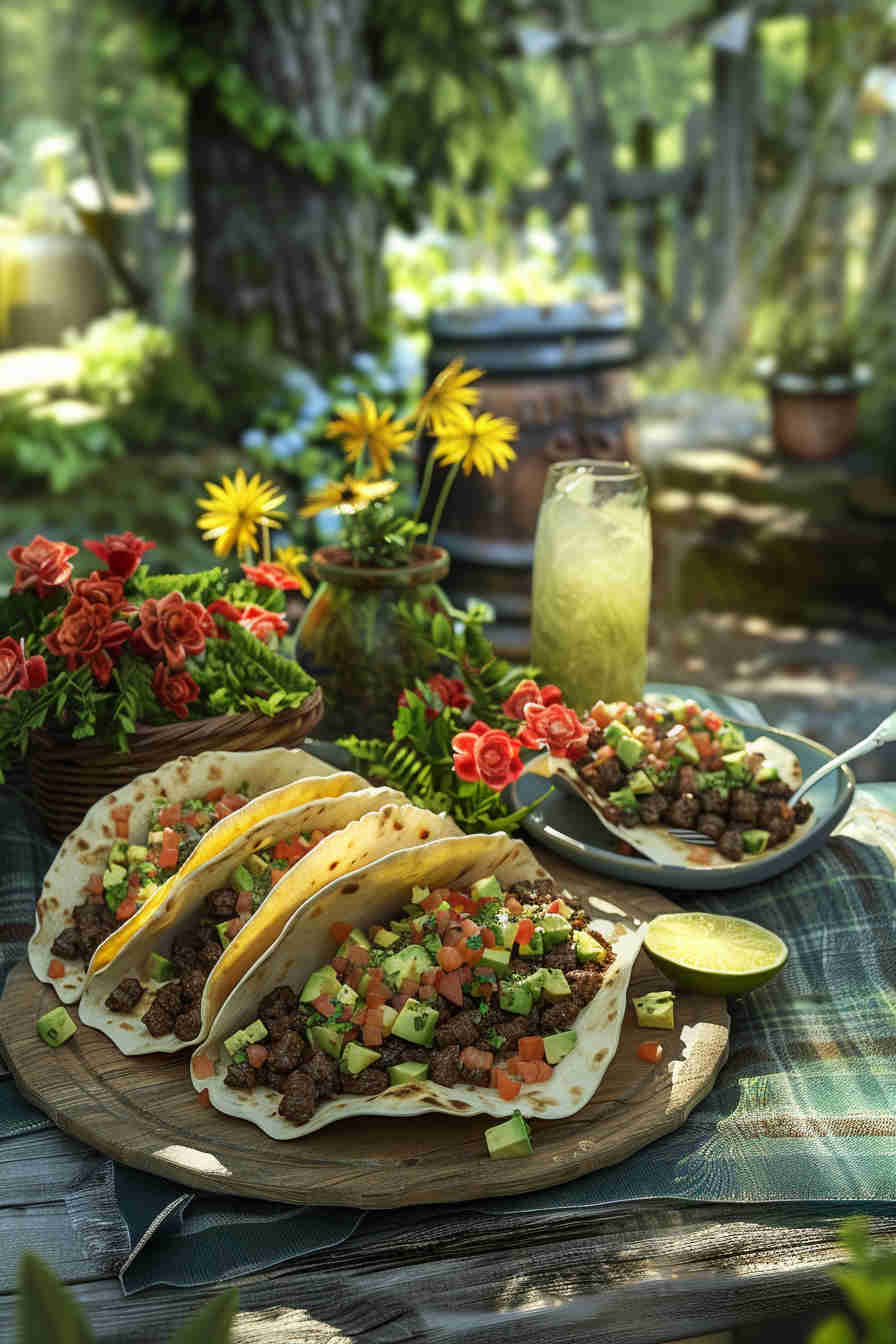 Beef Tacos with Avocado Salsa