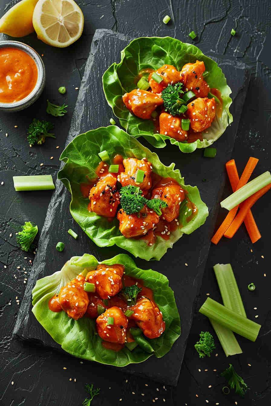 Buffalo Chicken Lettuce Wraps