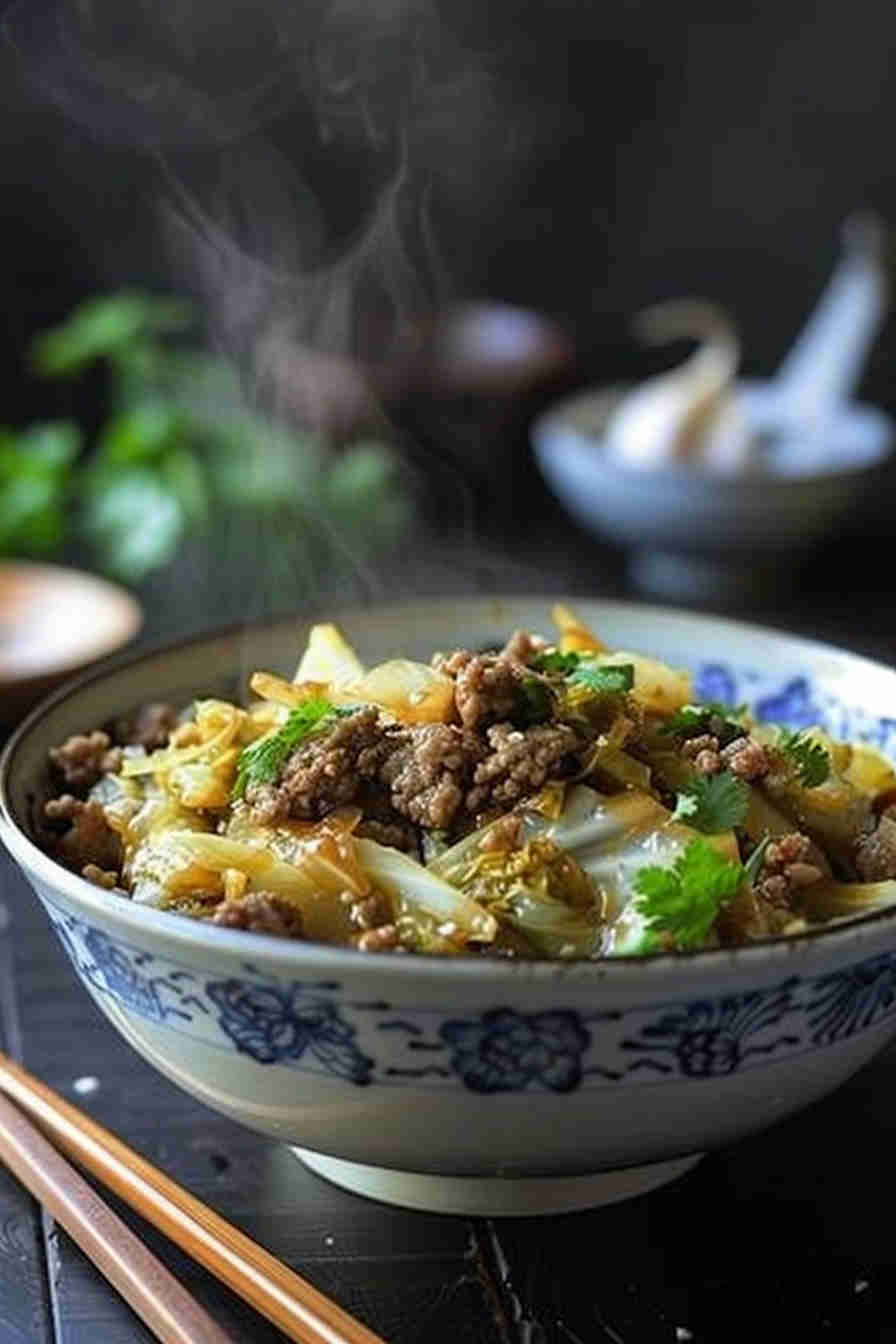 Cabbage Stir-Fry with Ground Beef