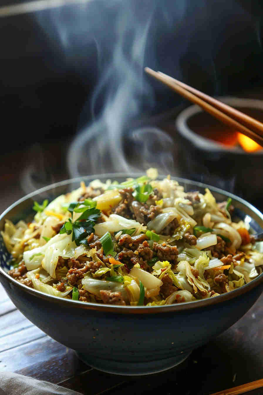 Cabbage Stir-Fry with Ground Beef