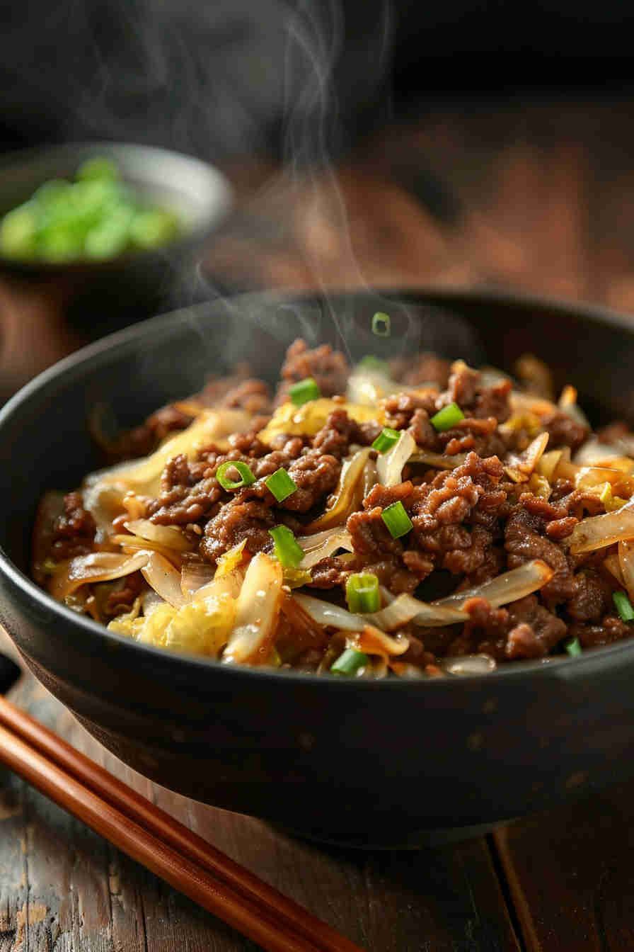 Cabbage Stir-Fry with Ground Beef