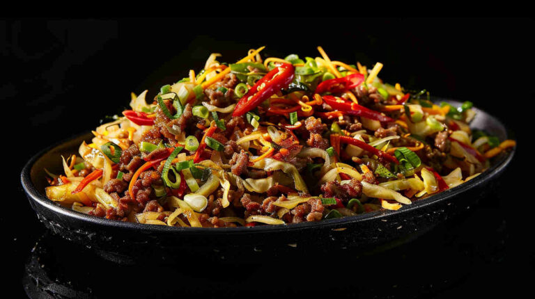 Cabbage Stir-Fry with Ground Beef