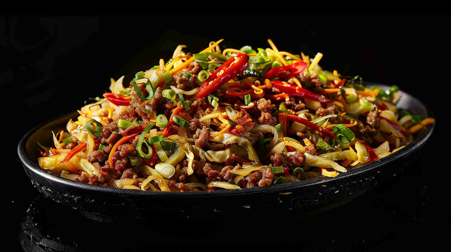 Cabbage Stir-Fry with Ground Beef