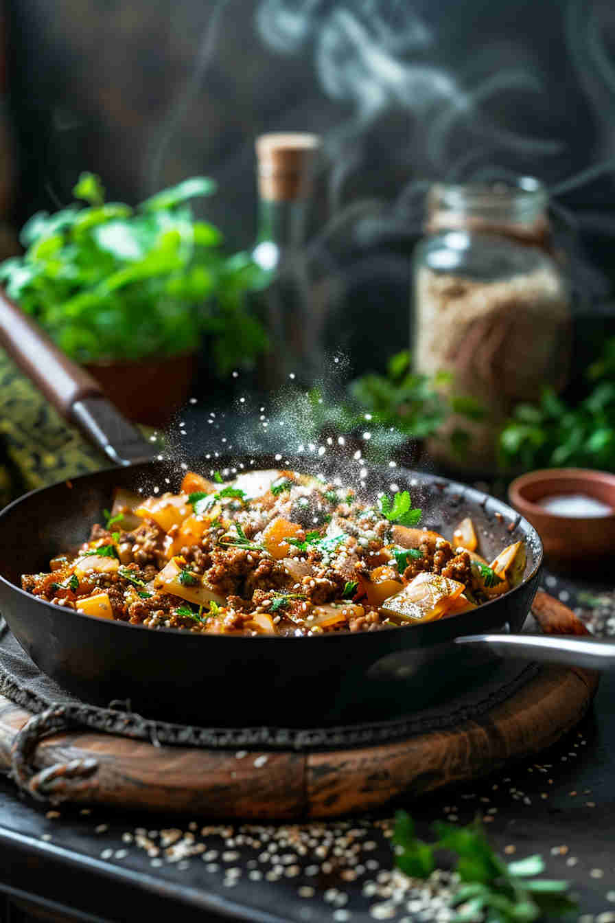 Cabbage Stir-Fry with Ground Beef