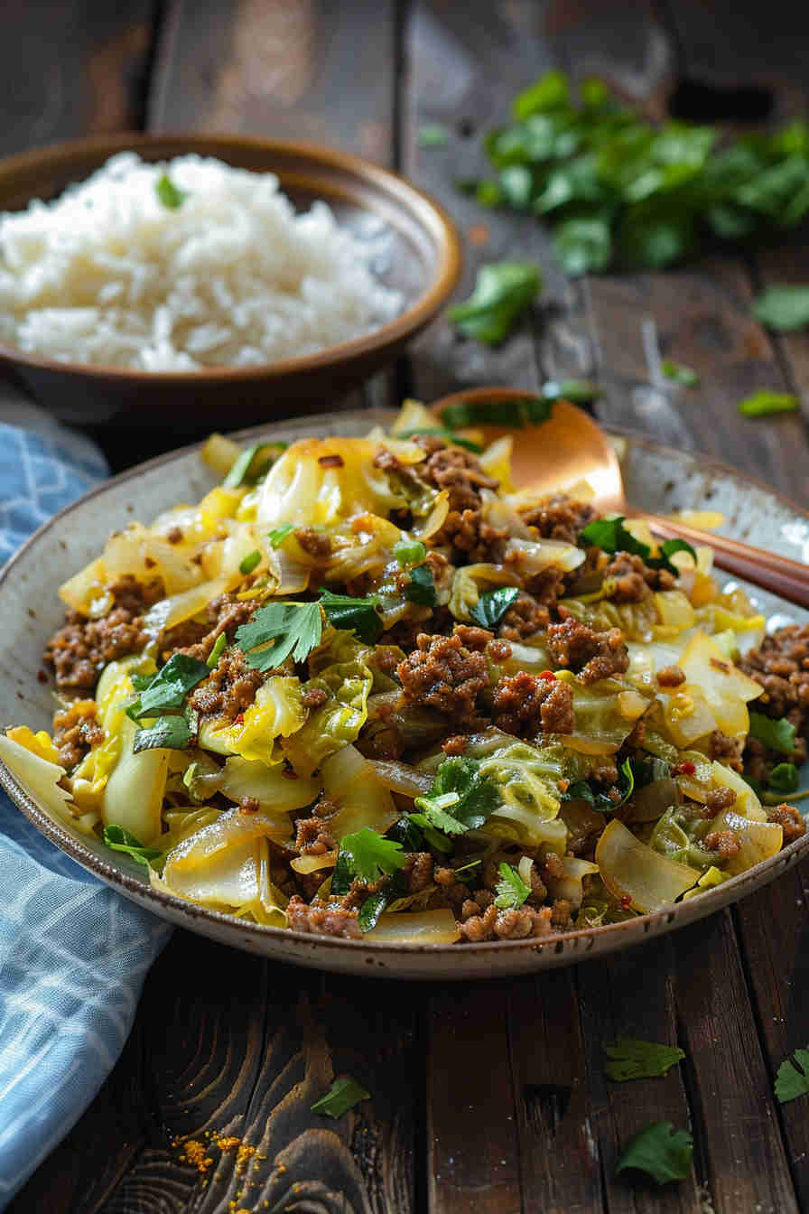 Cabbage Stir-Fry with Ground Beef