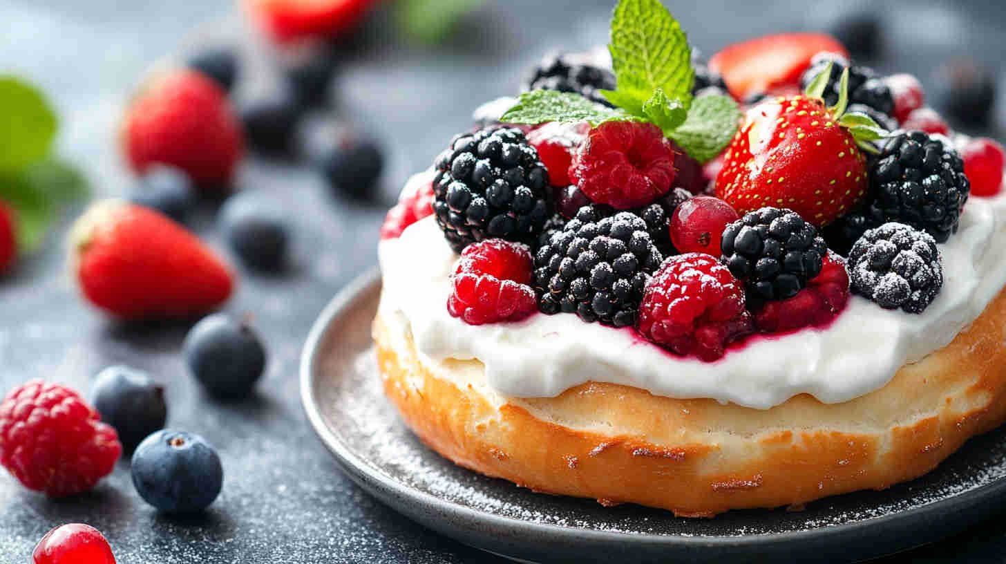 Greek Yogurt and Berry Bagel Delight