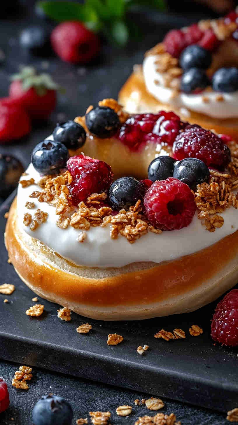 Greek Yogurt and Berry Bagel Delight