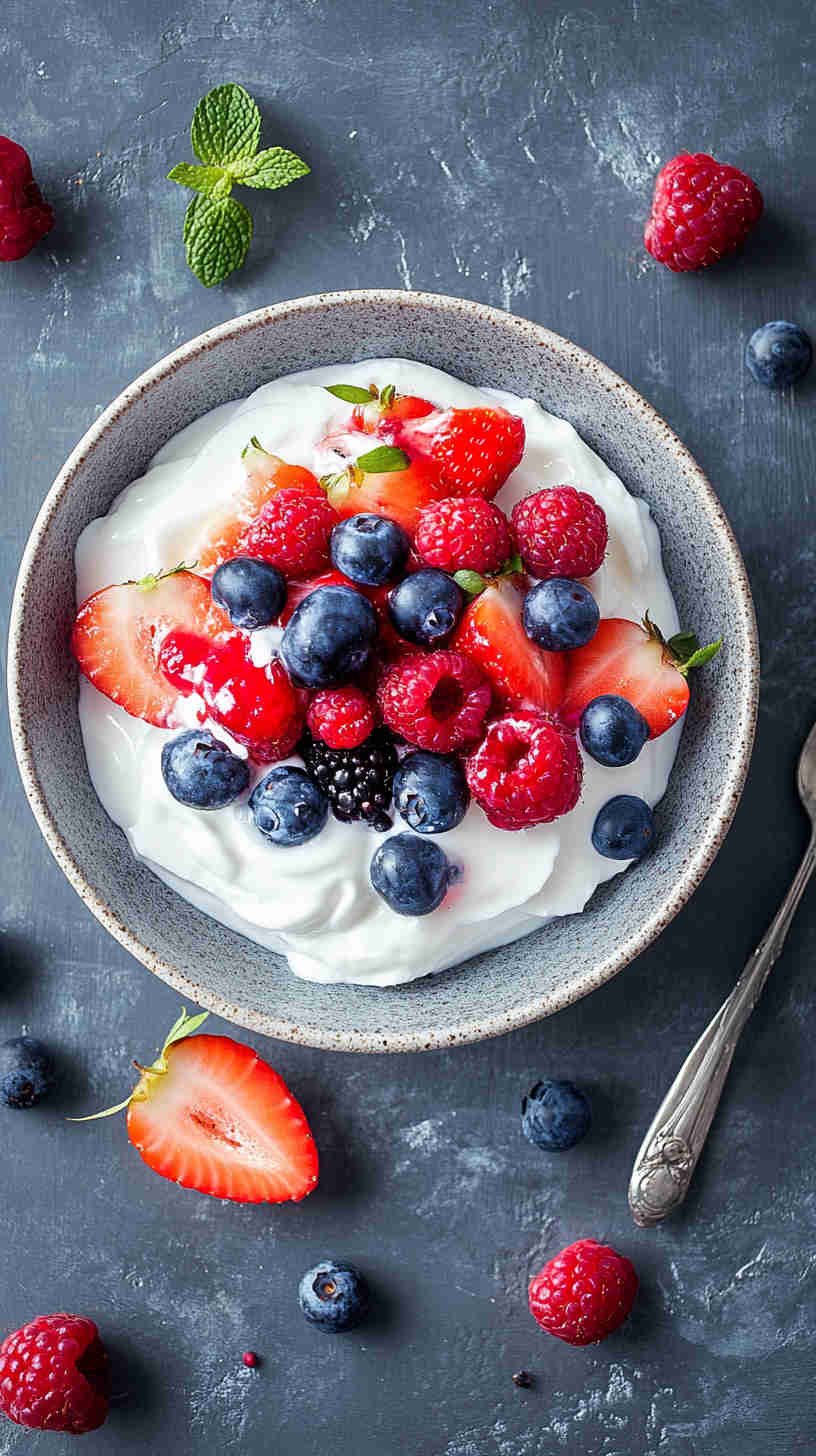 Greek Yogurt and Berry Bagel Delight