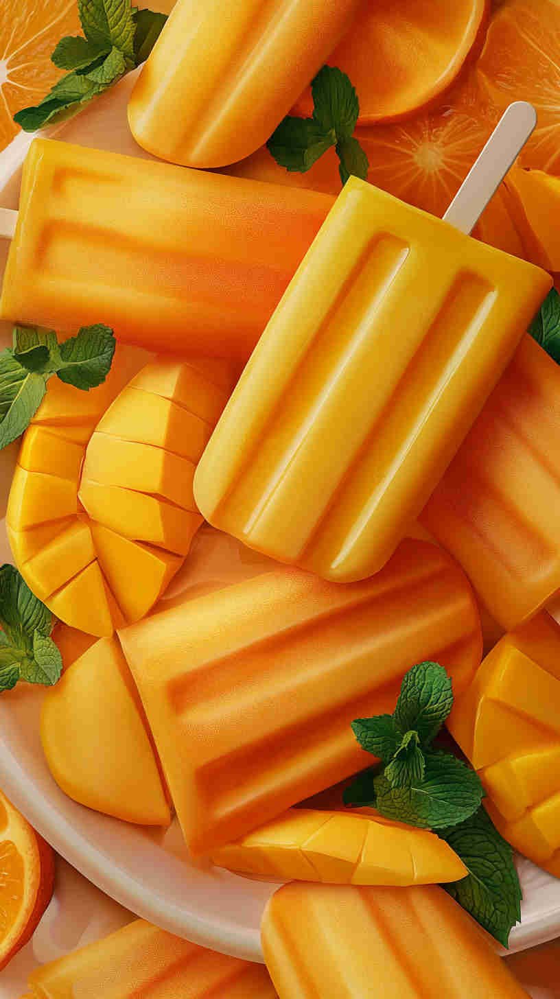 Healthy Mango Coconut Popsicles
