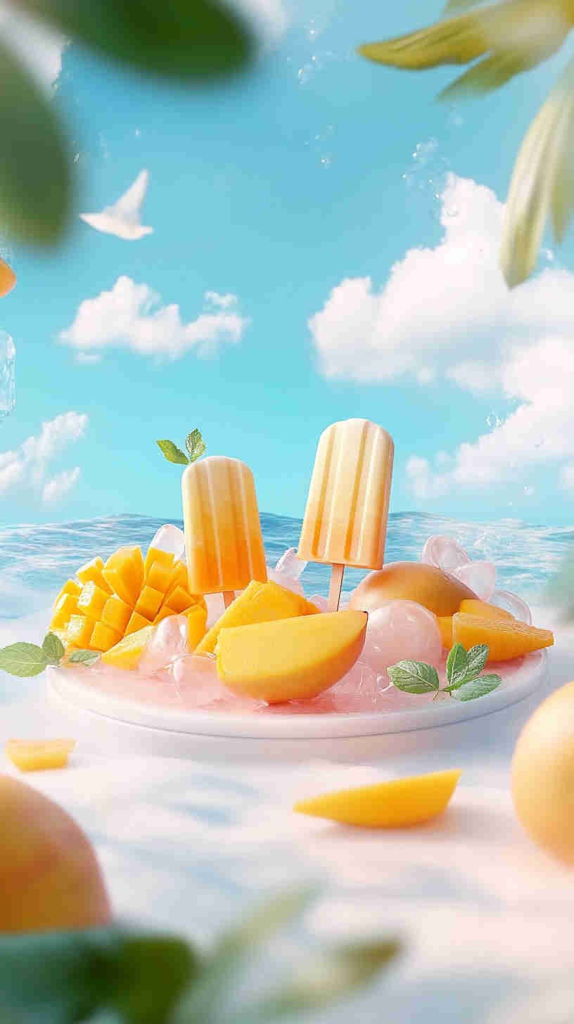 Healthy Mango Coconut Popsicles