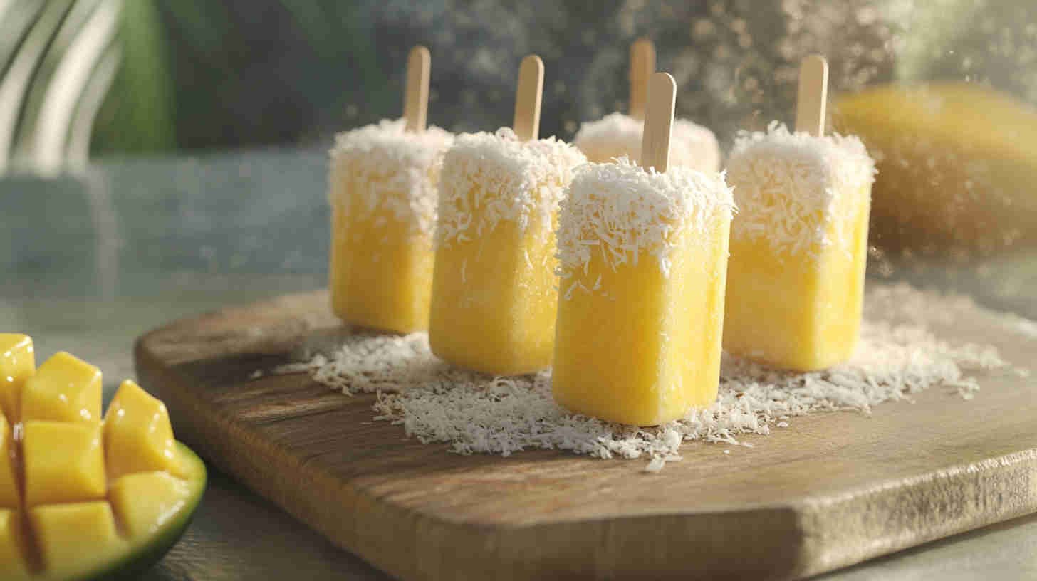 Healthy Mango Coconut Popsicles