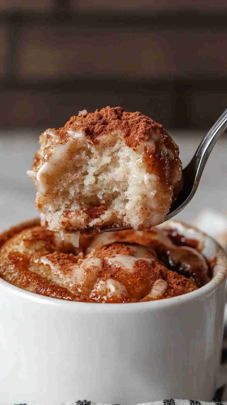 High-Protein Cinnamon Roll Mug Cake