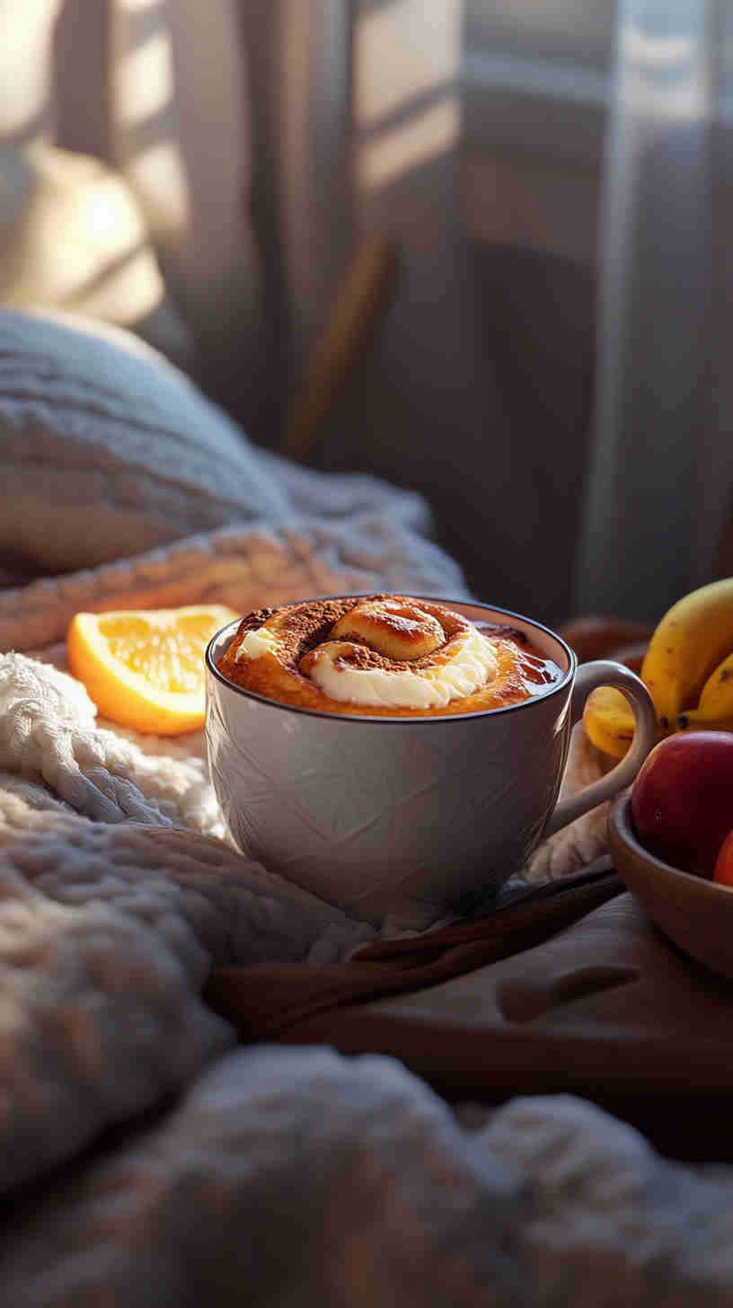 High-Protein Cinnamon Roll Mug Cake