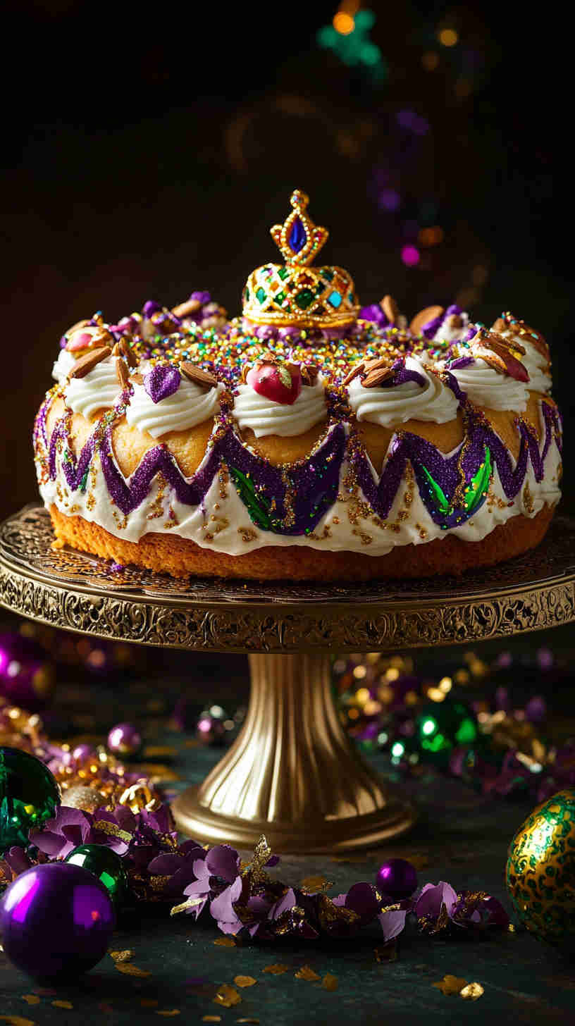 King Cake with Almond Cream Filling