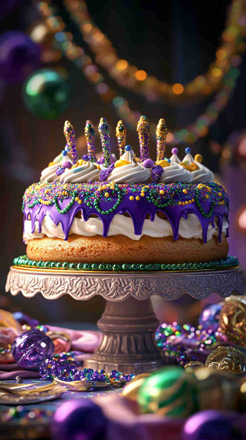 King Cake with Almond Cream Filling