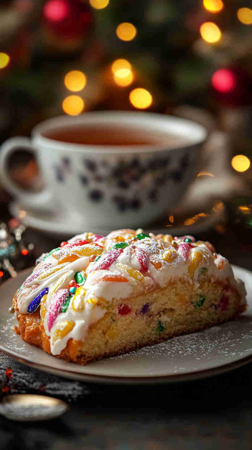King Cake with Almond Cream Filling