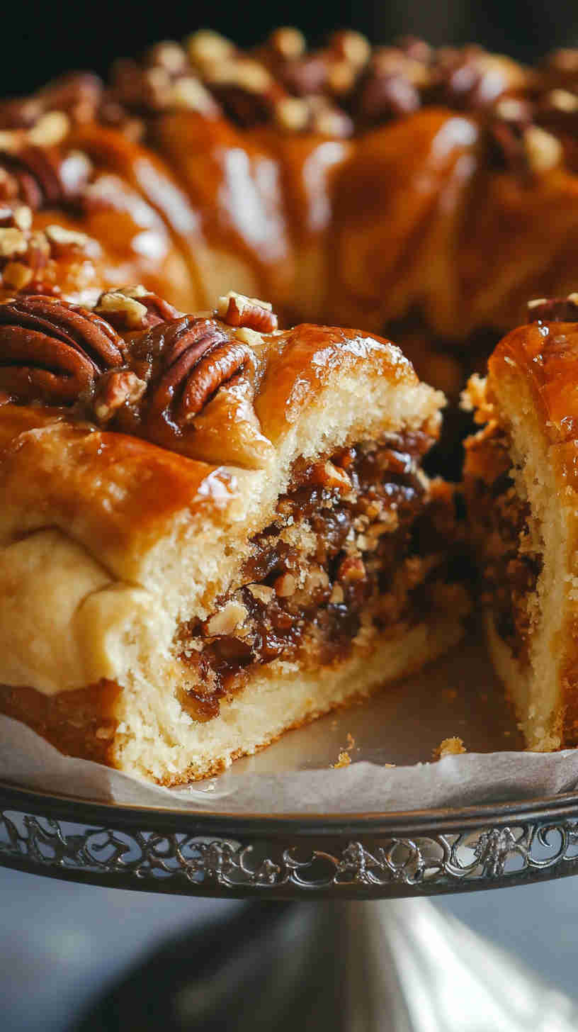 King Cake with Bourbon Pecan Filling