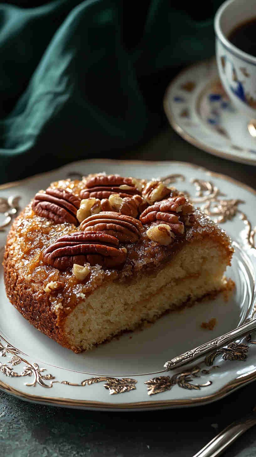 King Cake with Caramelized Sugar and Pecans