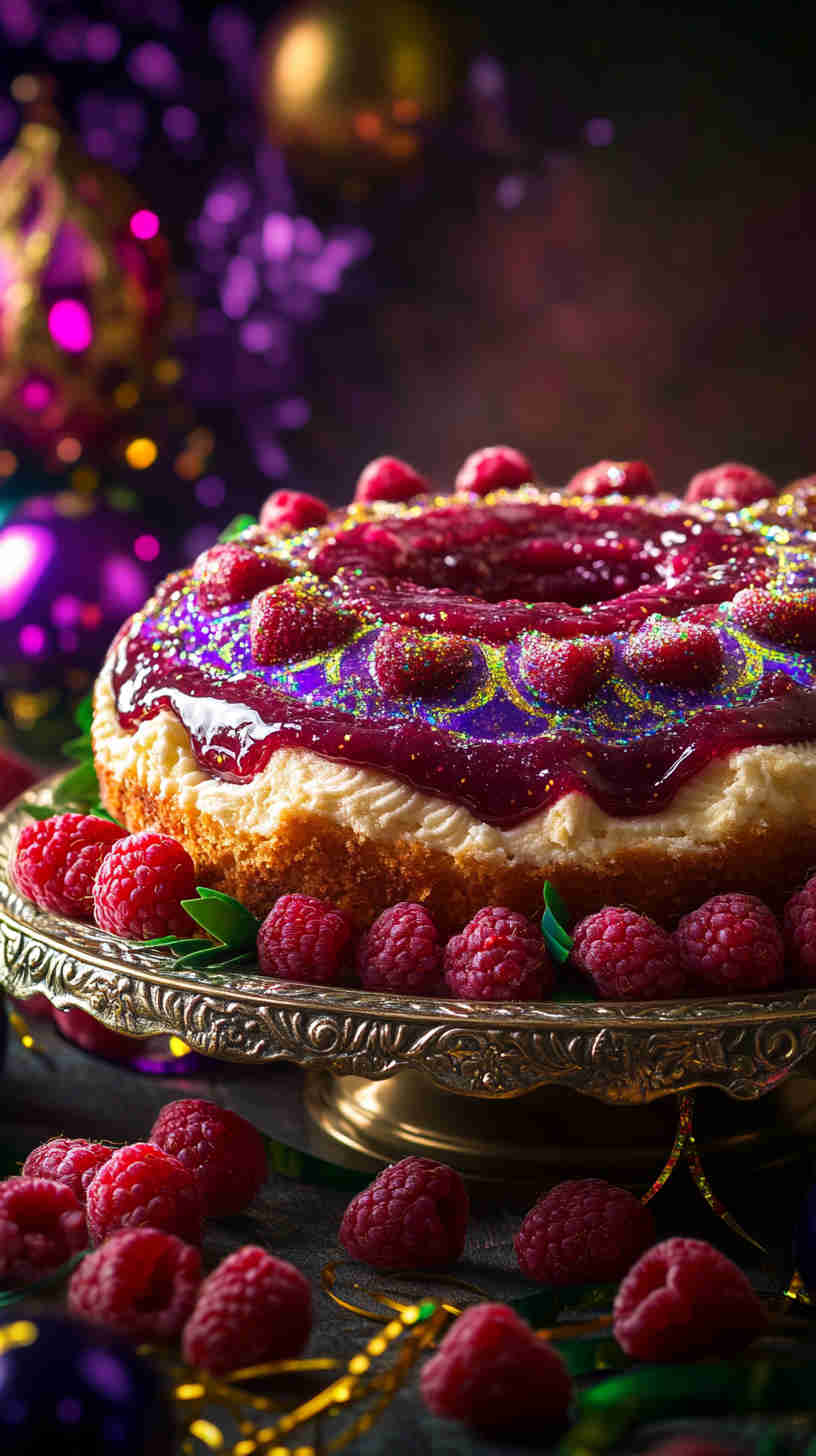 King Cake with Raspberry Jam Filling
