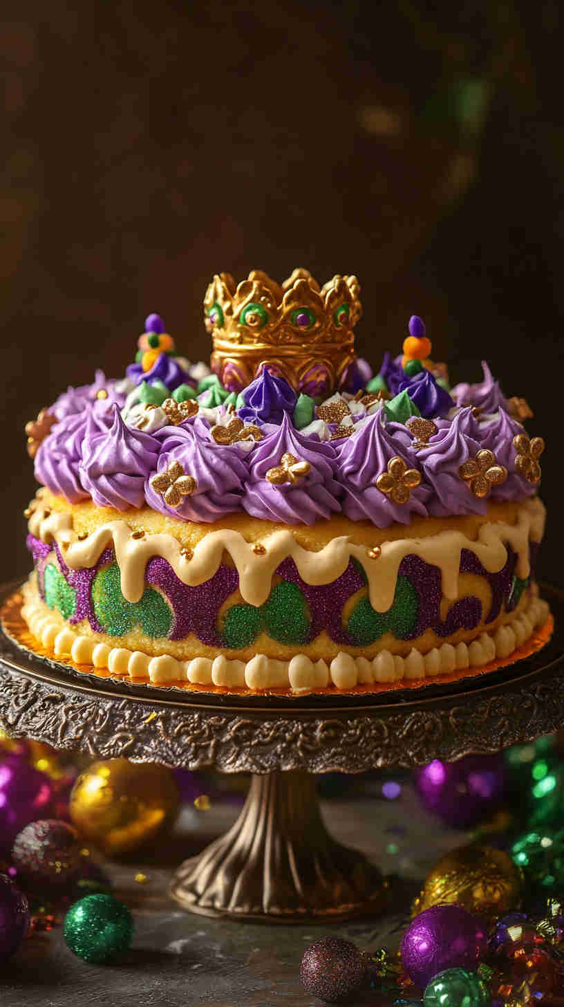 King Cake with Spiced Buttercream