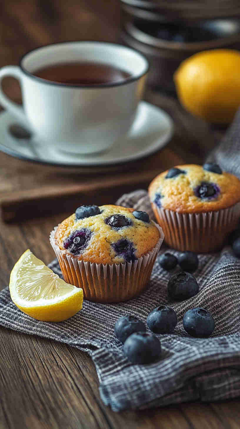 Light Lemon Blueberry Muffins