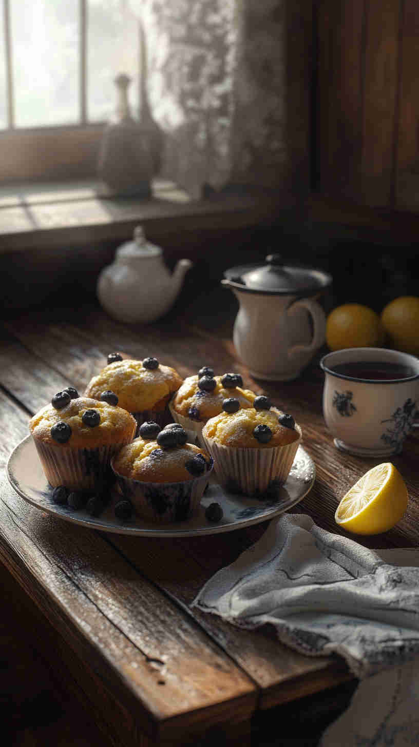 Light Lemon Blueberry Muffins