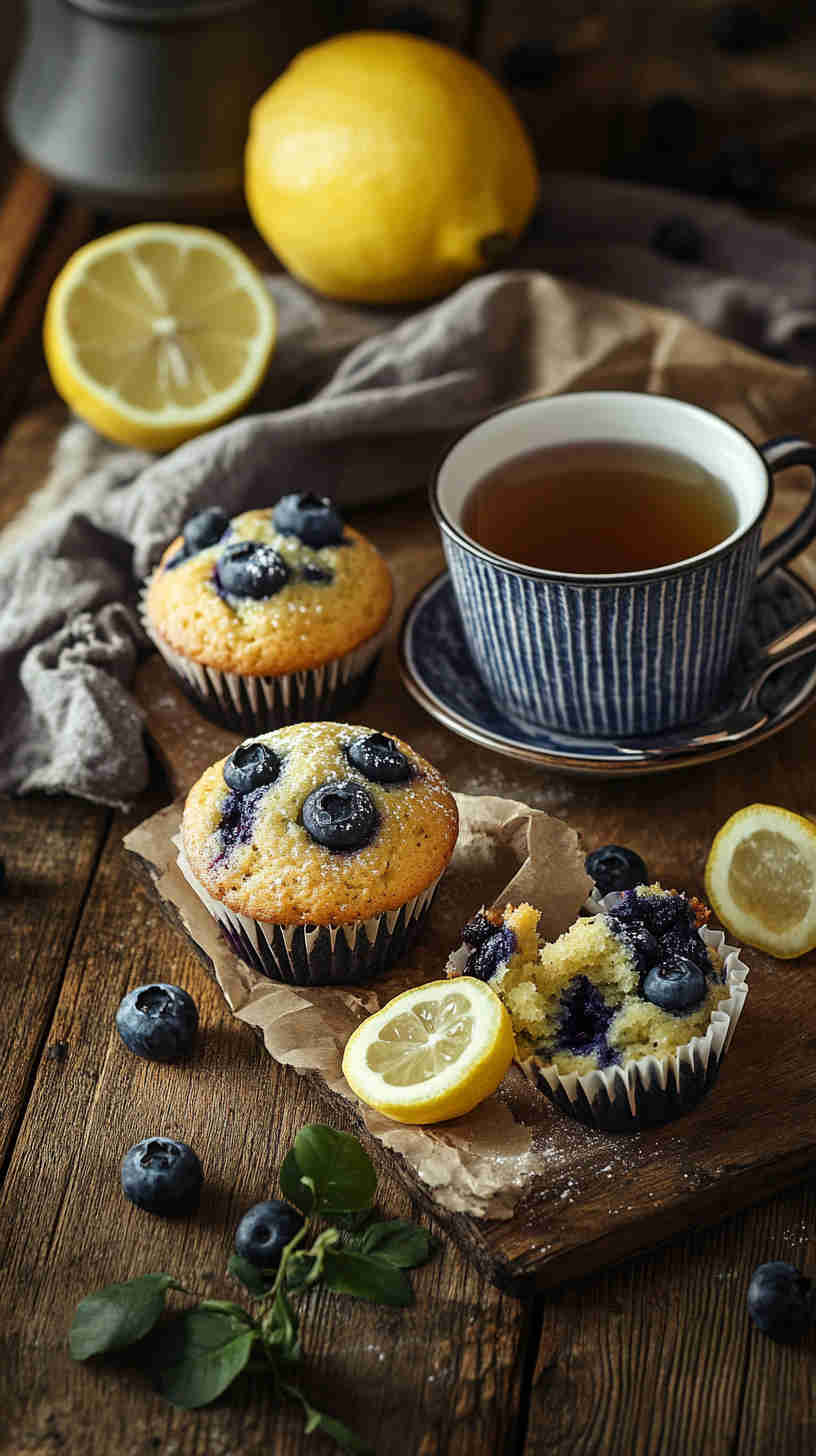 Light Lemon Blueberry Muffins