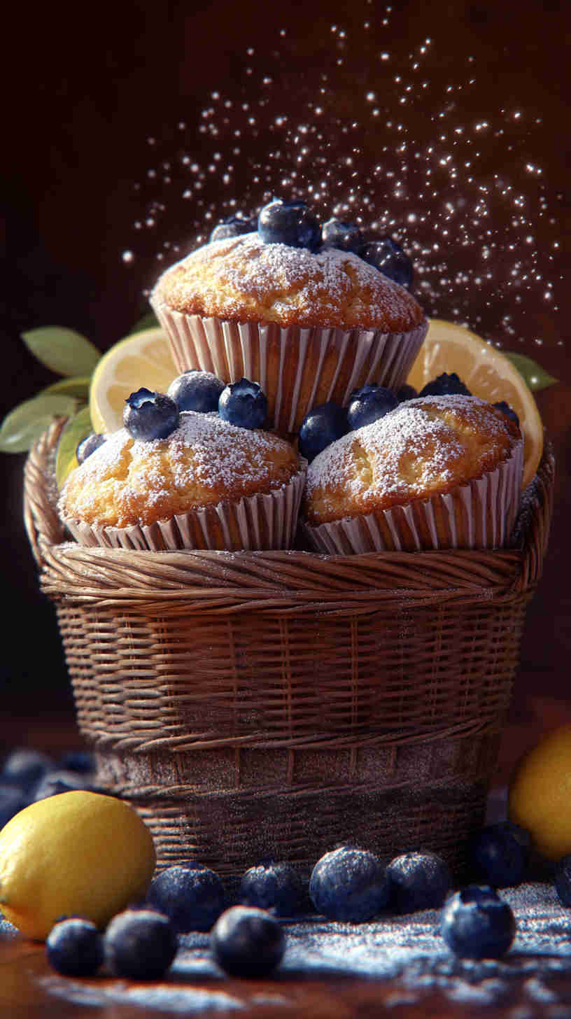 Light Lemon Blueberry Muffins