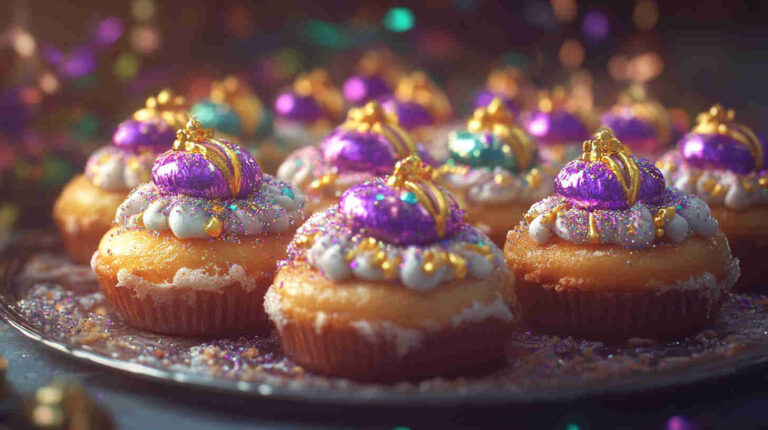 Mini King Cakes for Mardi Gras Parties