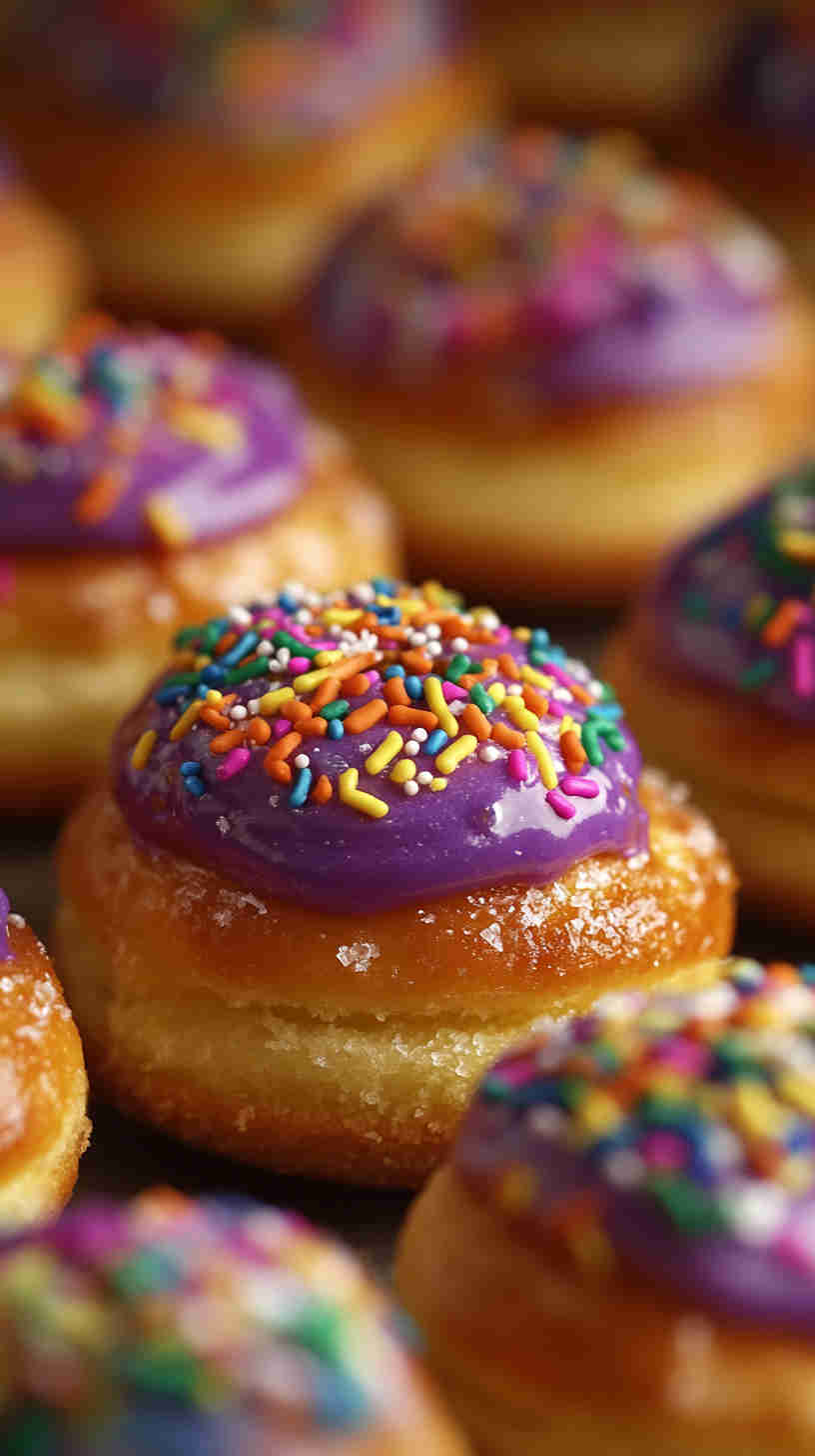 Mini King Cakes for Mardi Gras Parties