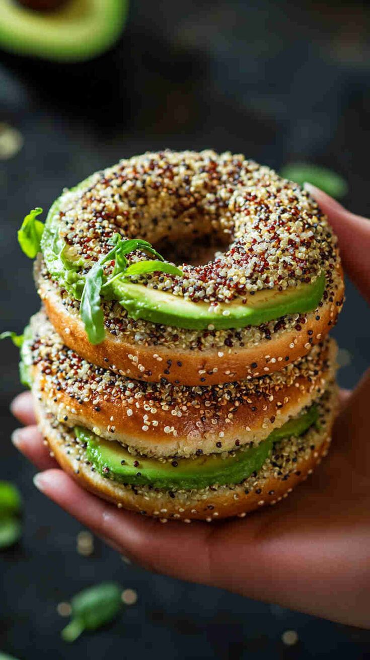 Quinoa and Avocado Superfood Bagel