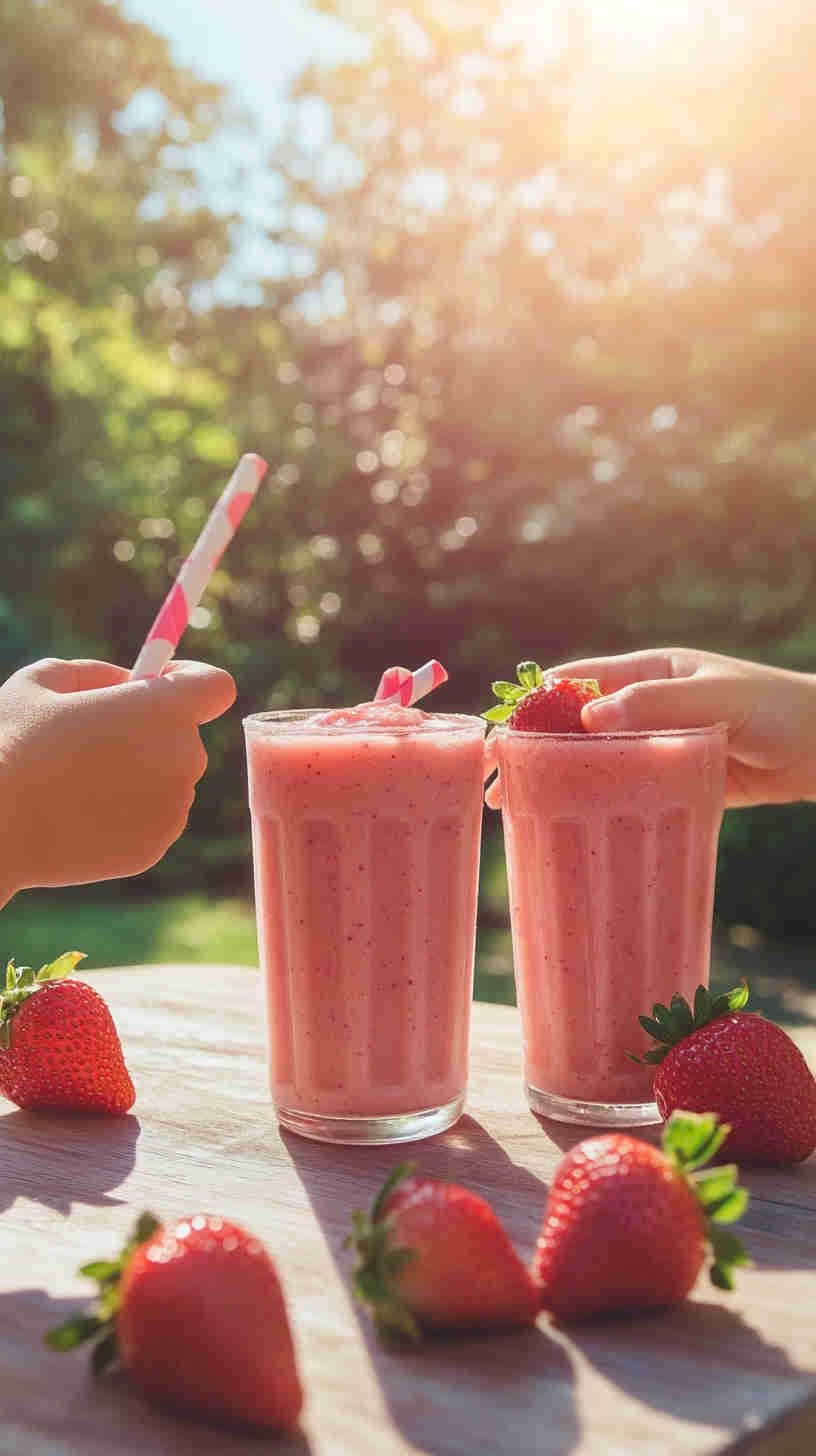 Strawberry Protein Smoothie Popsicles