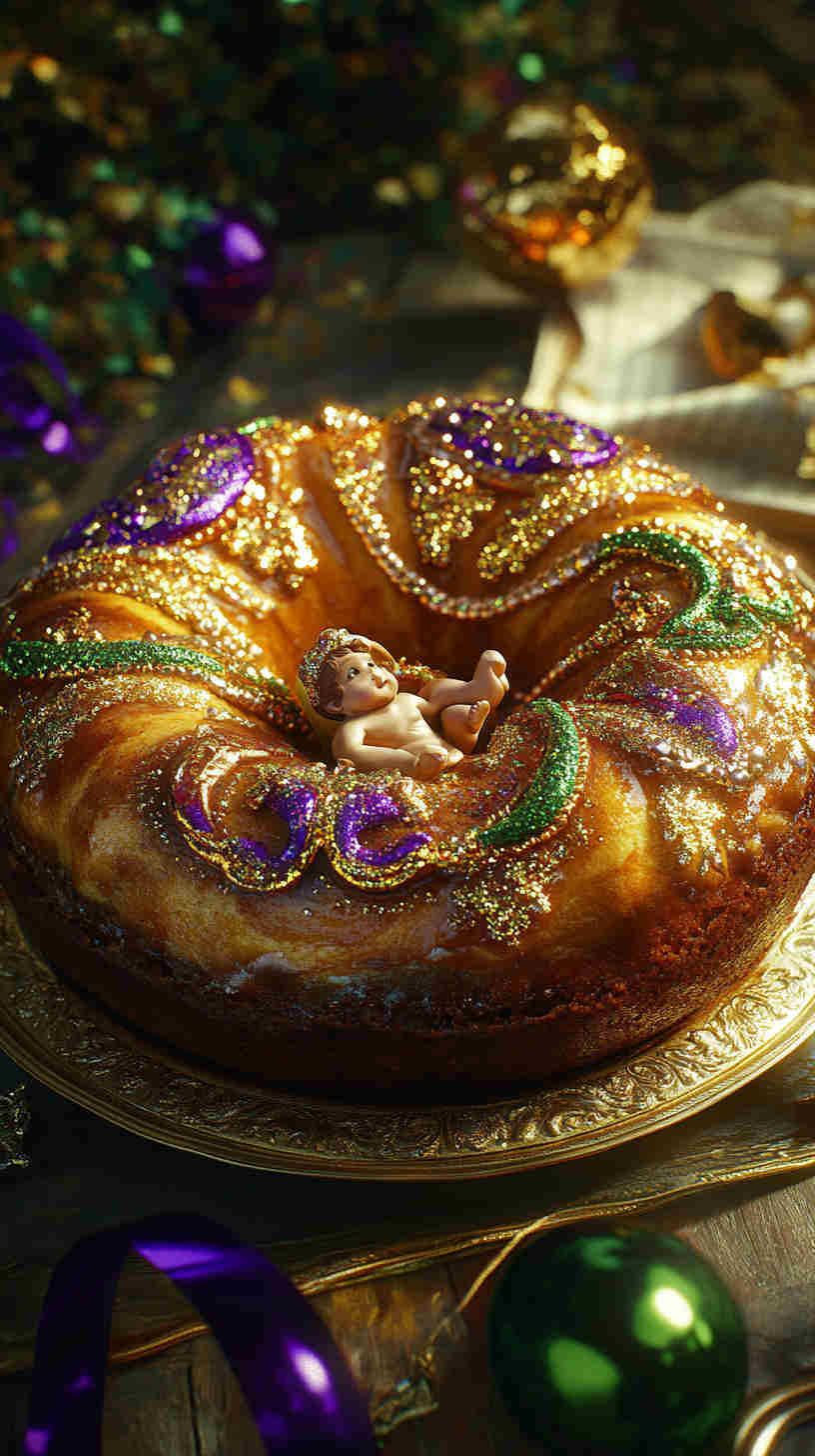 Traditional New Orleans King Cake