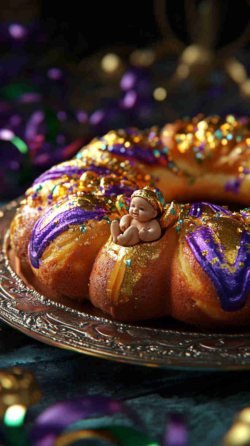 Traditional New Orleans King Cake