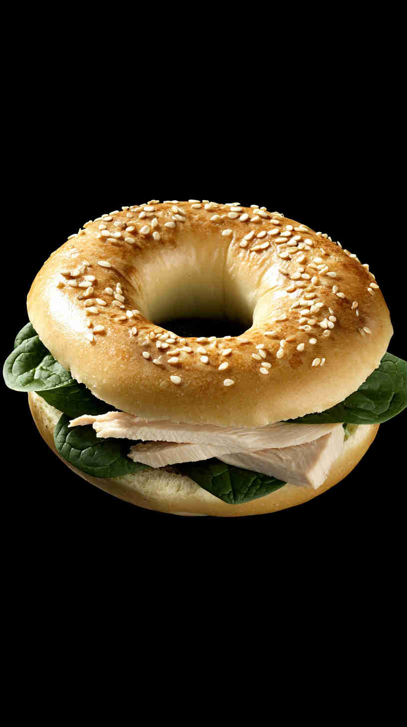 Turkey and Spinach Protein Bagel