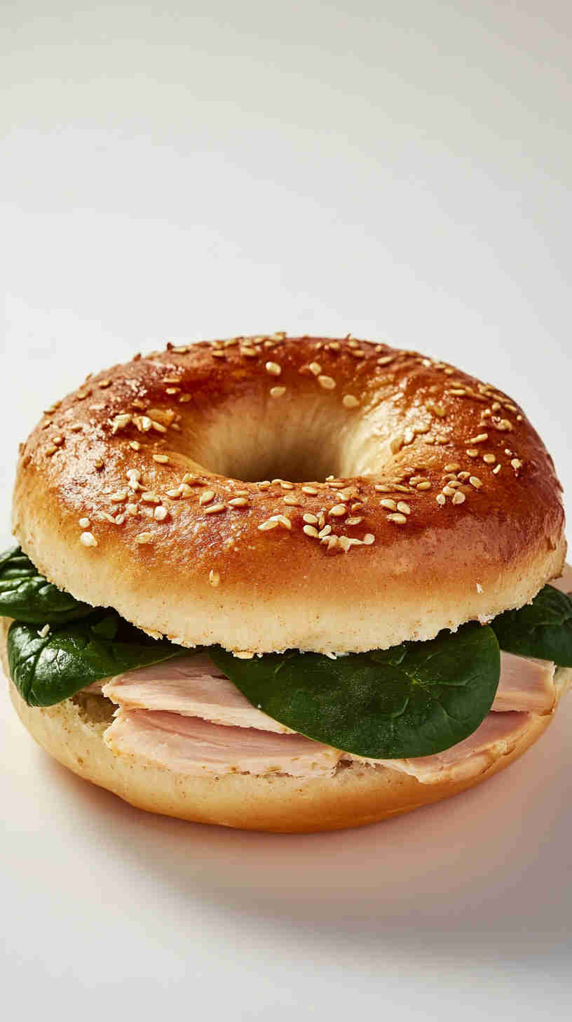 Turkey and Spinach Protein Bagel