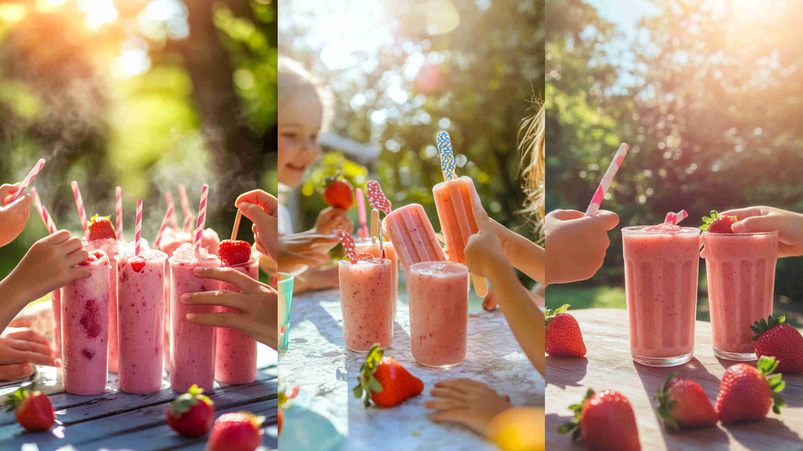 Strawberry Protein Smoothie Popsicles