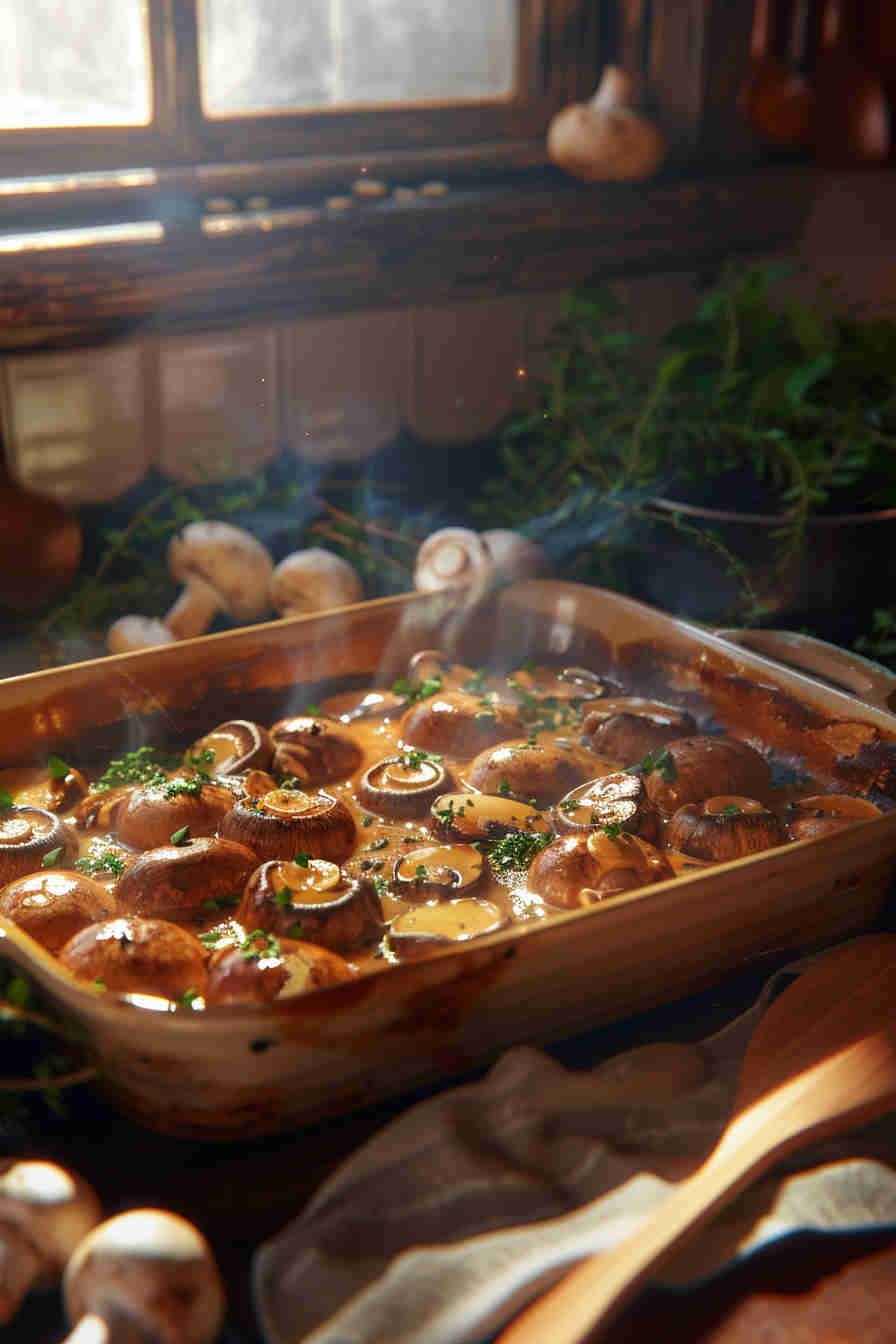 Baked Garlic Butter Mushrooms