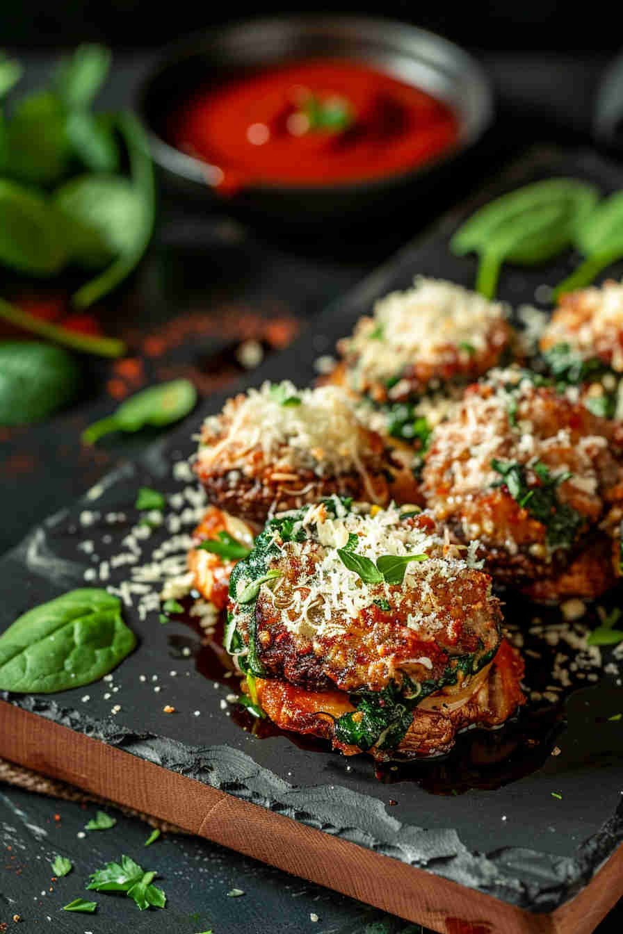 Baked Stuffed Mushrooms with Spinach