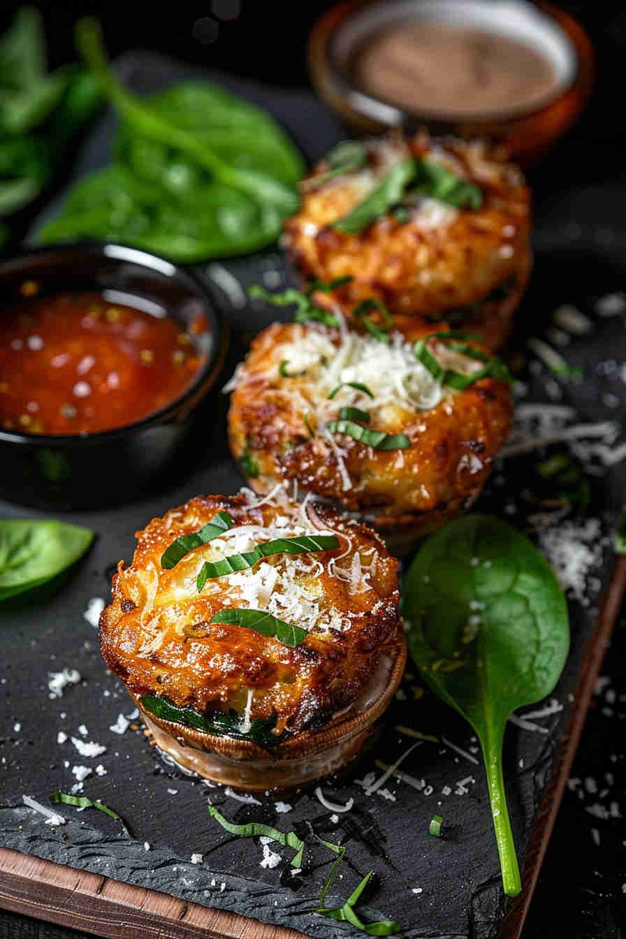 Baked Stuffed Mushrooms with Spinach
