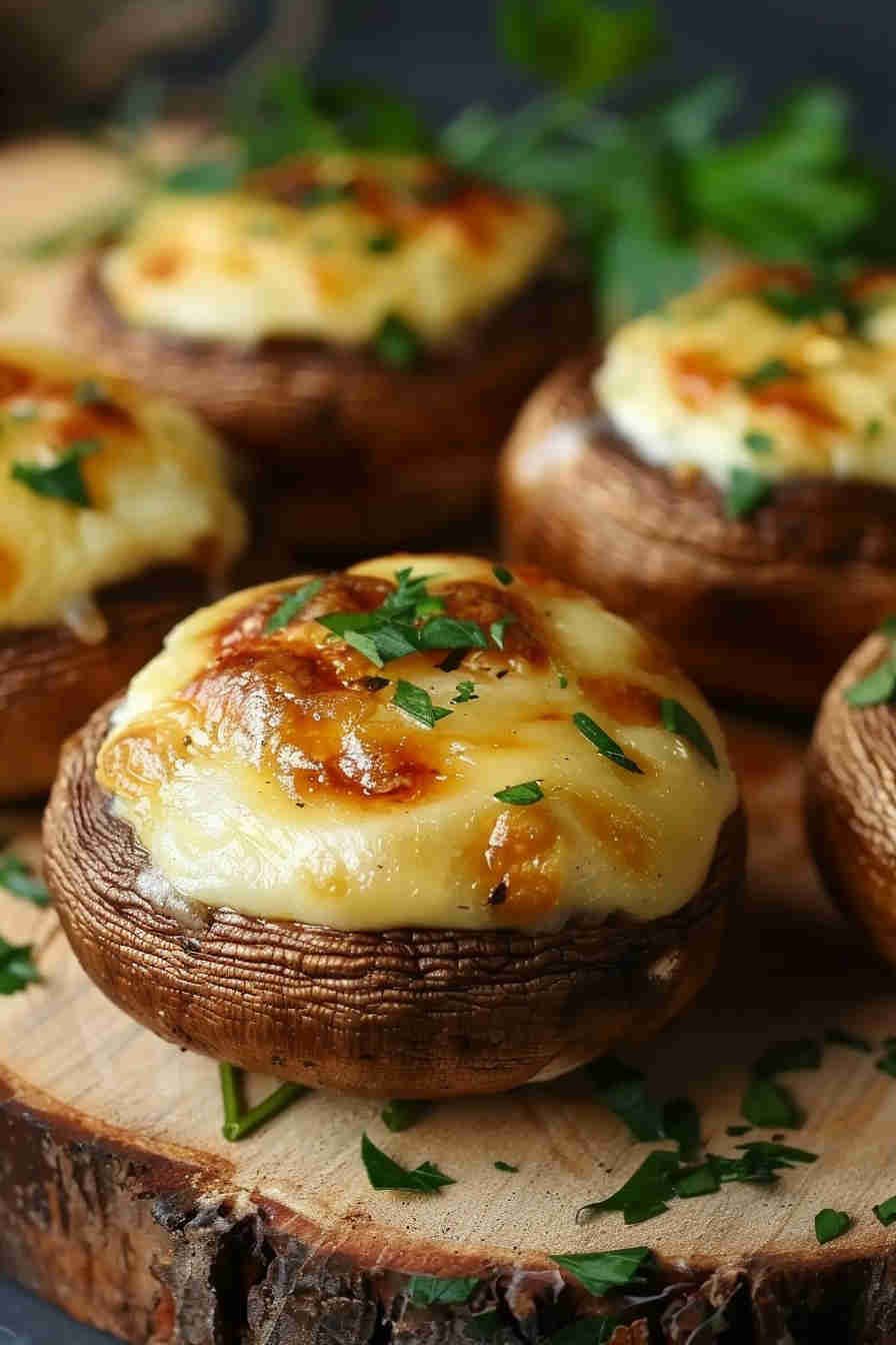 Baked Stuffed Mushrooms with Spinach