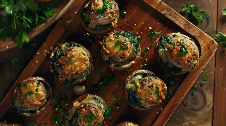 Baked Stuffed Mushrooms with Spinach