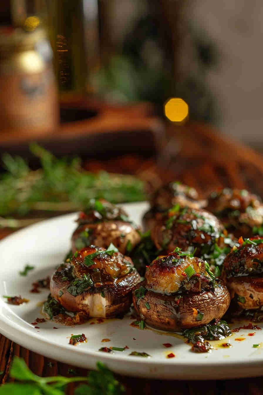 Baked Stuffed Mushrooms with Spinach