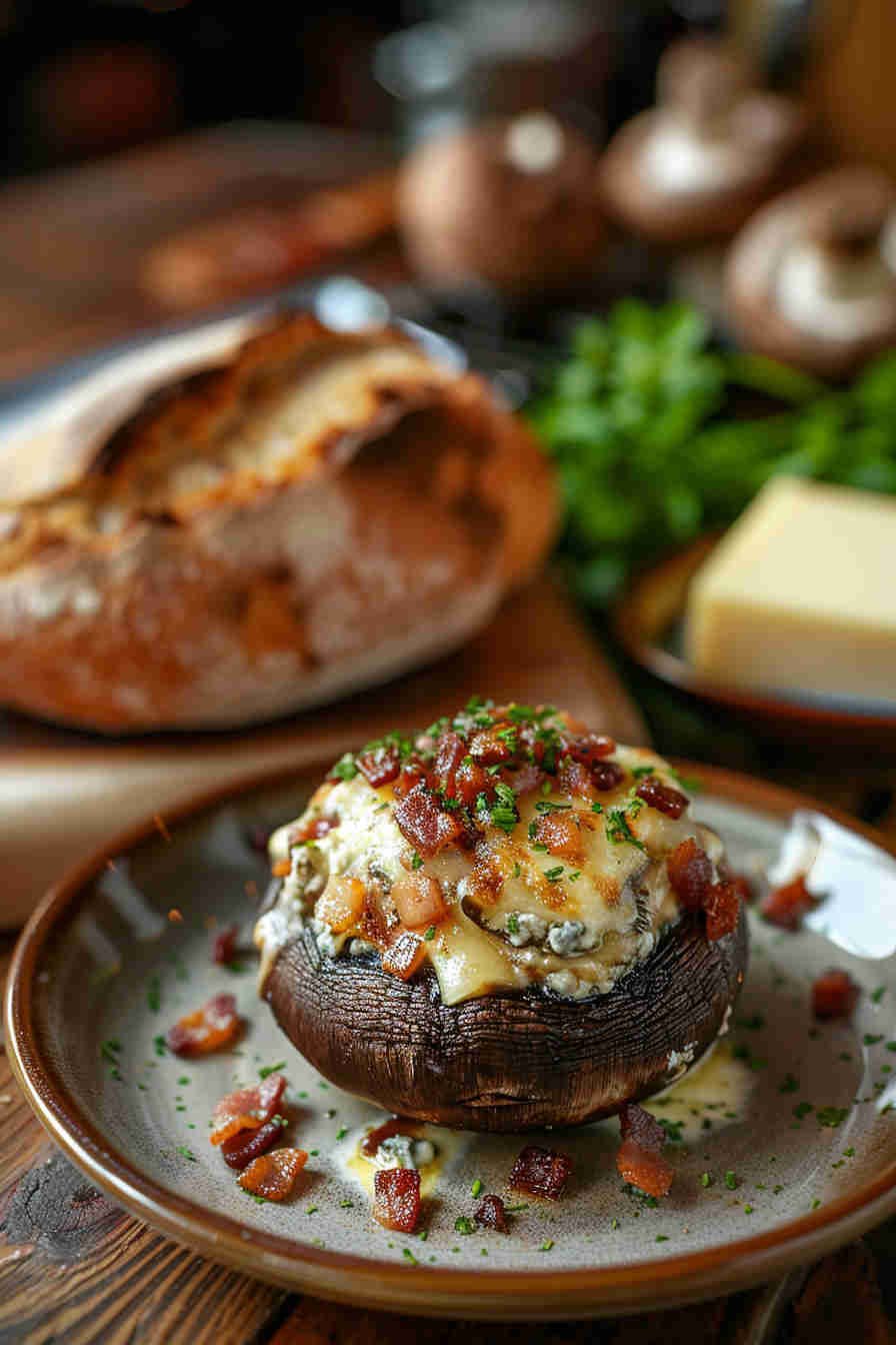 Blue Cheese and Bacon-Stuffed Mushrooms