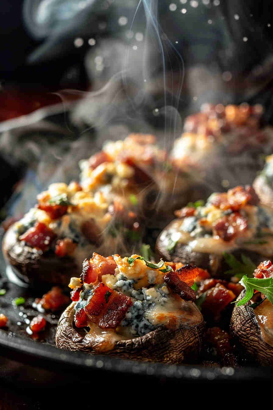 Blue Cheese and Bacon-Stuffed Mushrooms