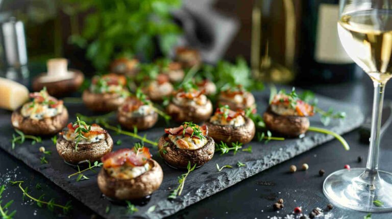 Blue Cheese and Bacon-Stuffed Mushrooms