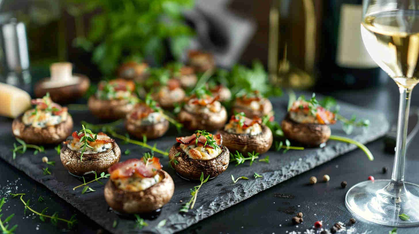 Blue Cheese and Bacon-Stuffed Mushrooms