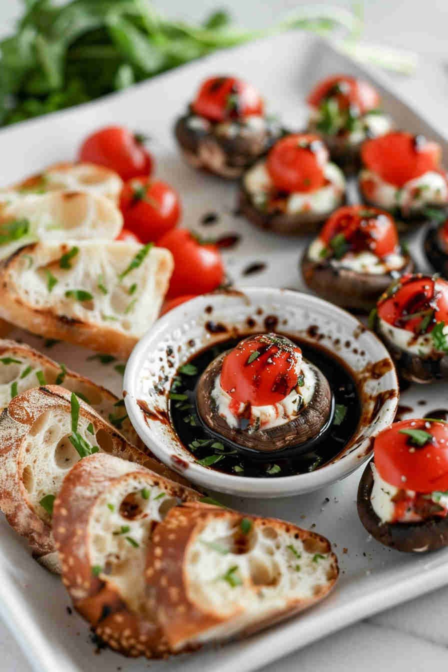 Caprese Salad-Stuffed Mushrooms