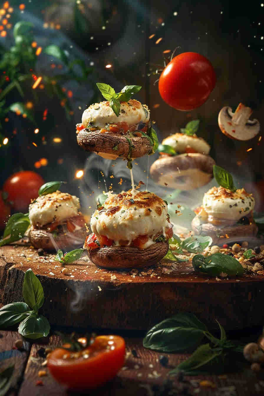 Caprese Salad-Stuffed Mushrooms